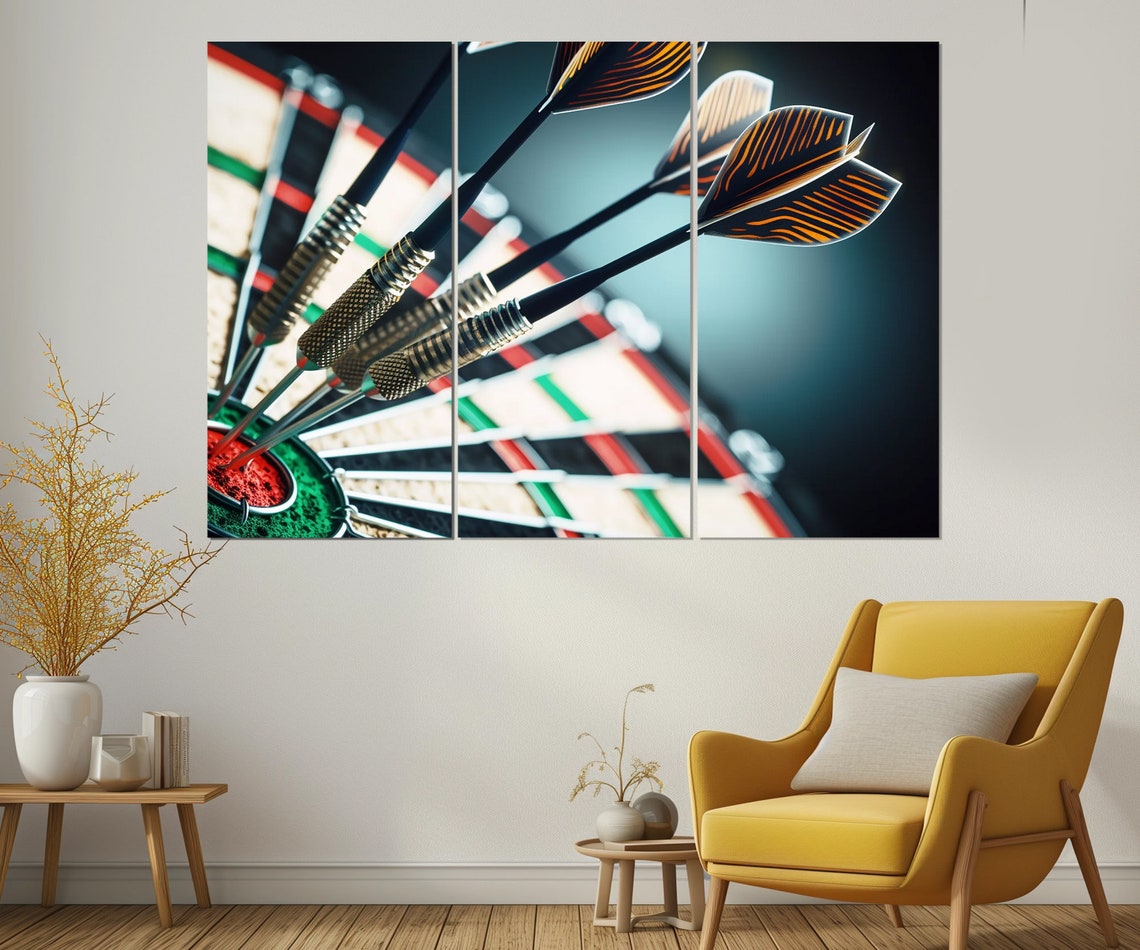 Bullseye Dartboard Darts Close Up Macro Shot Game Room Wall Art Poster - Image 4