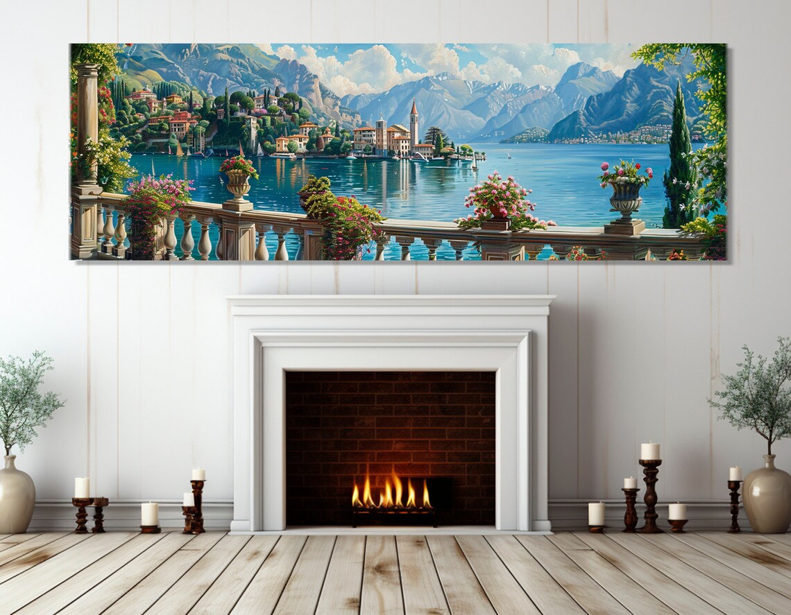 Lake Como Scenic Landscape Wall Art Print, Italy