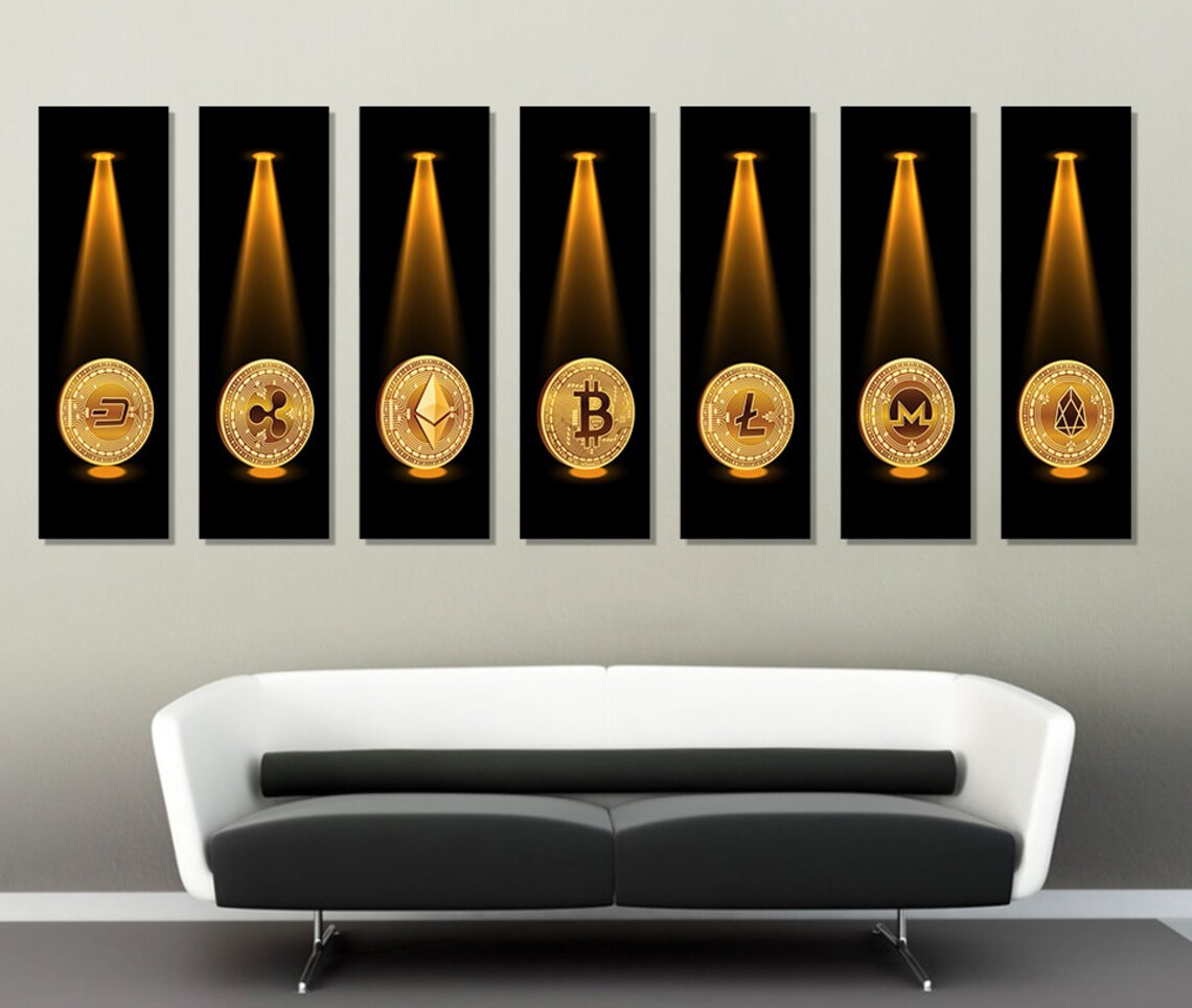 Cryptocurrencies Wall Art Bitcoin Print Cryptocurrency Trader Gift Large Bitcoin Wall Decor