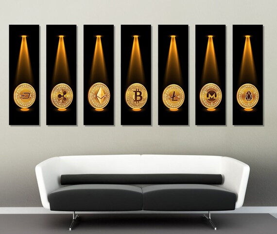 Cryptocurrencies Wall Art Bitcoin Print Cryptocurrency Trader Gift Large Bitcoin Wall Decor
