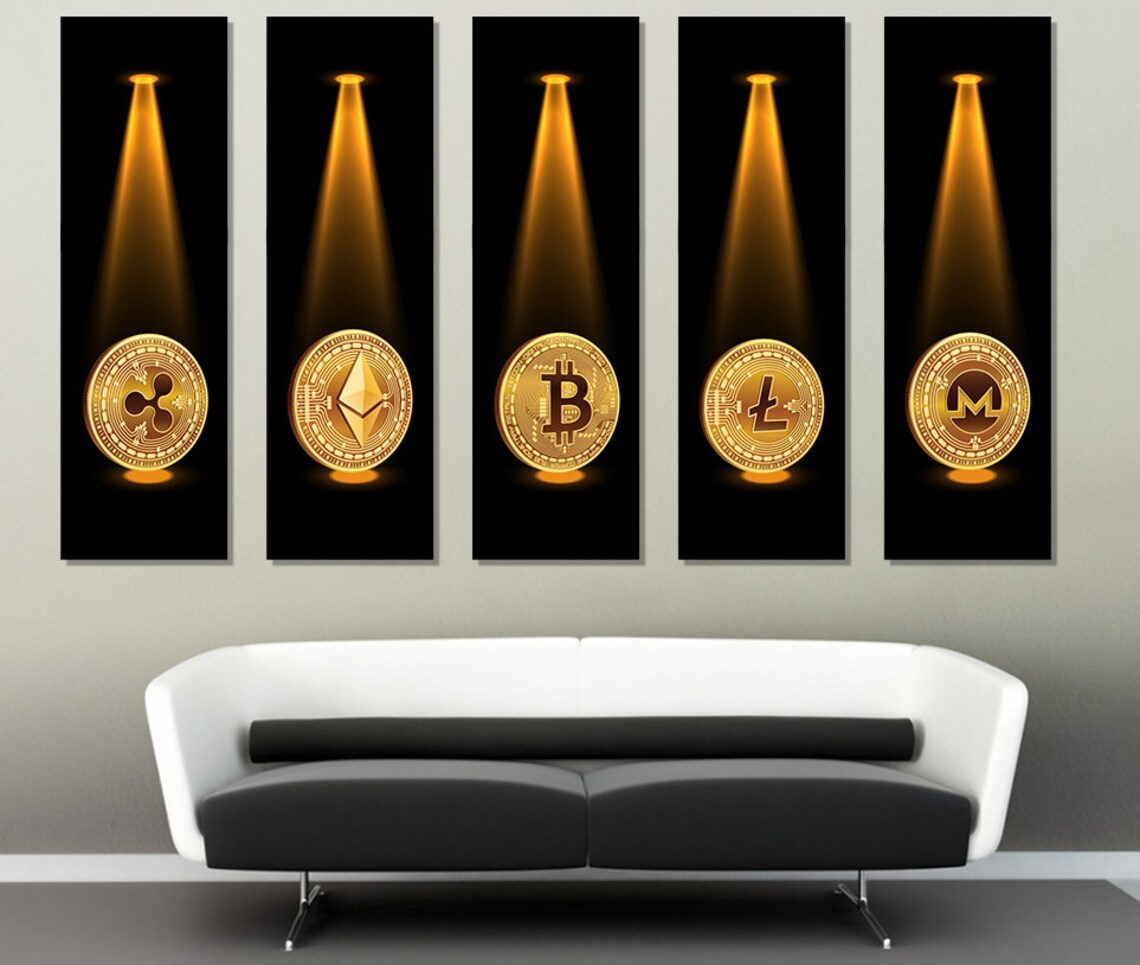 Cryptocurrencies Wall Art Bitcoin Print Cryptocurrency Trader Gift Large Bitcoin Wall Decor - Image 2