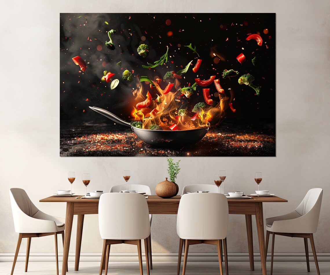 Frying Pan Kitchen Wall Decor, Cooking Art Print