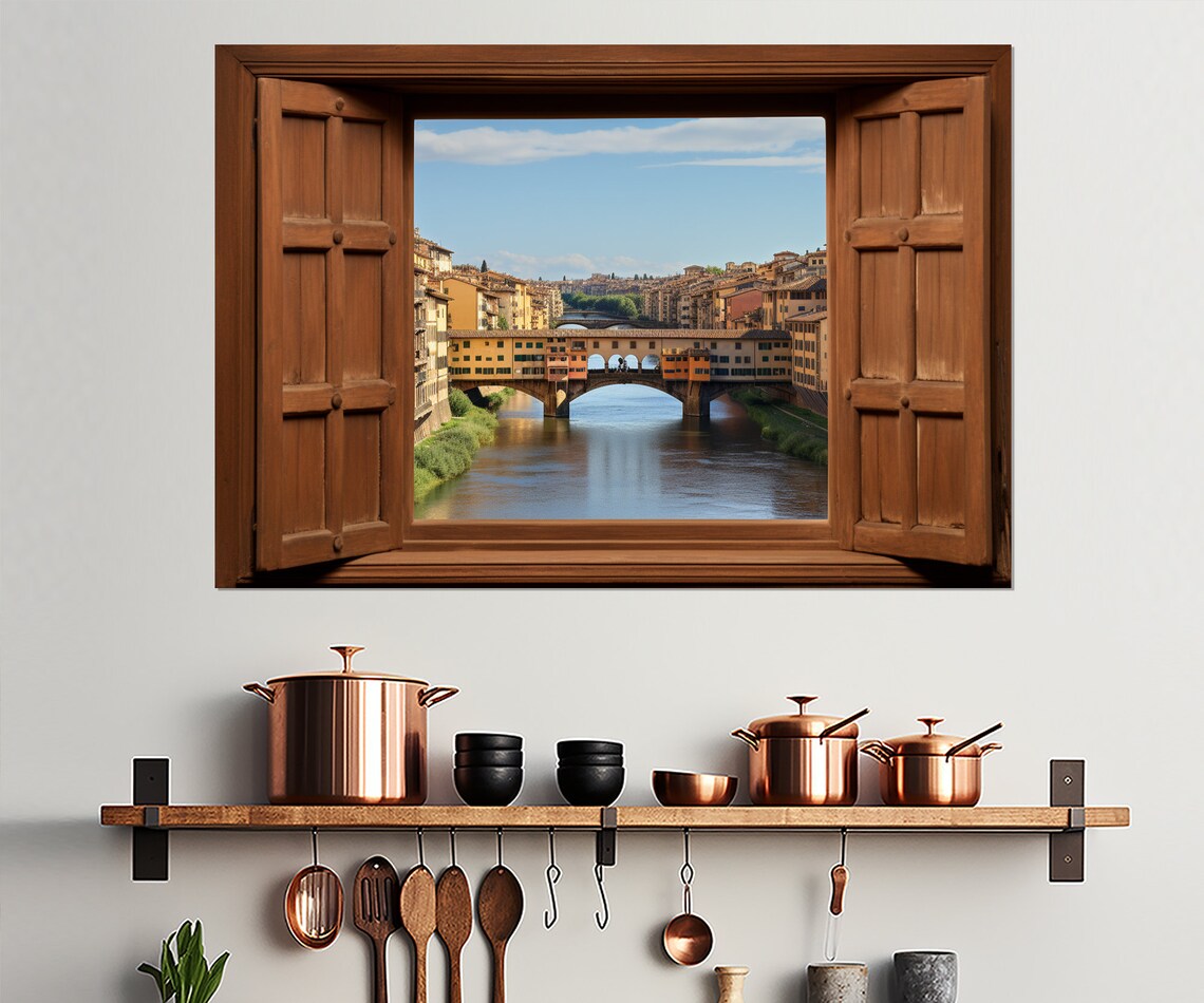Open Window With Ponte Vecchio Florence View - Image 4