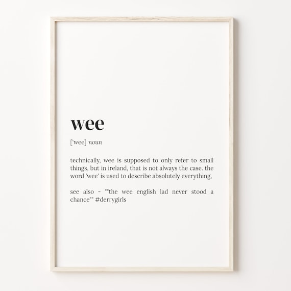 Wee Irish Slang Dictionary Definition Poster for Ireland Lovers Gift