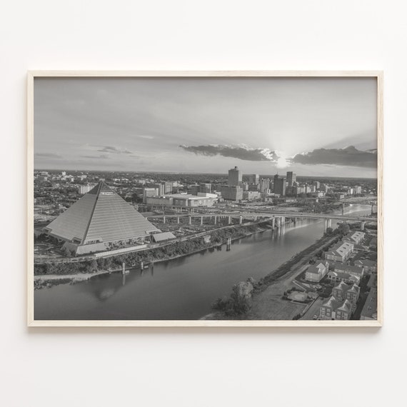 Memphis Black And White Travel City Map Poster