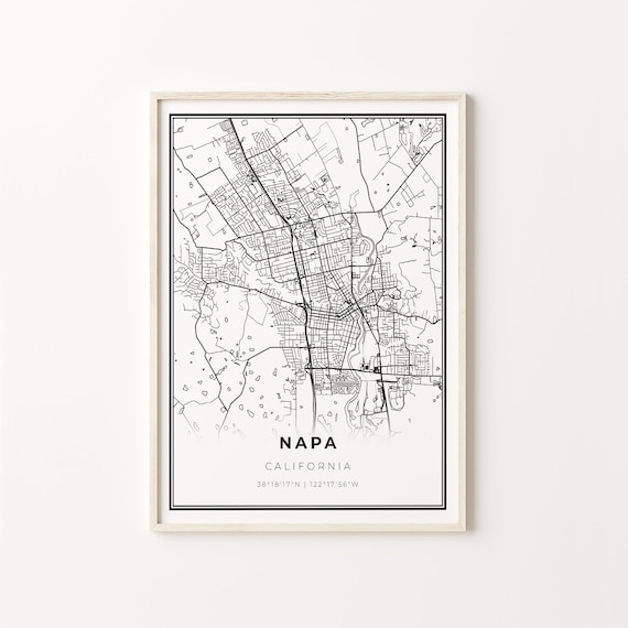 Napa California Minimalist Black and White City Map Art Poster
