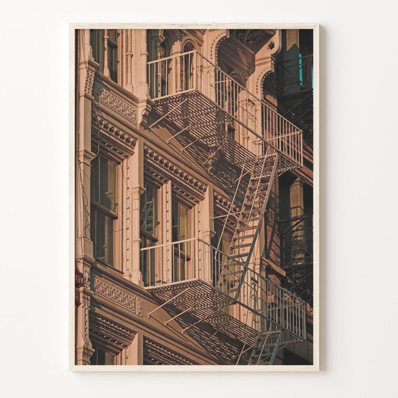 Fire Escapes Colorful Poster Print Fire Escapes Photo Wall Art Wall Art Boho Decor Colorful Wall Art Photography Poster Print C18 88