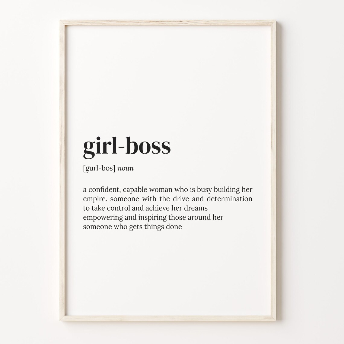 Girl Boss Definition Quote Poster, Gift for Mother