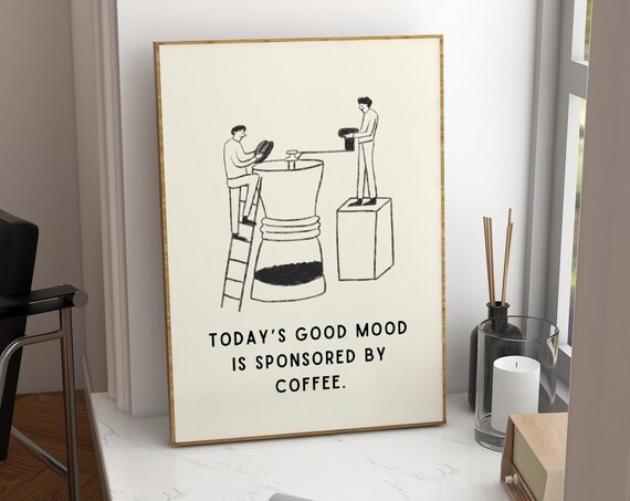 Funny Coffee Minimalist Travel Poster