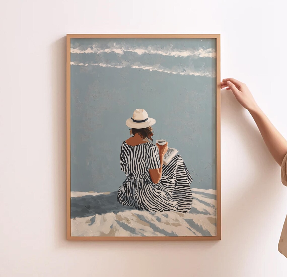 Abstract People Art, Modern Beach Print - Image 3