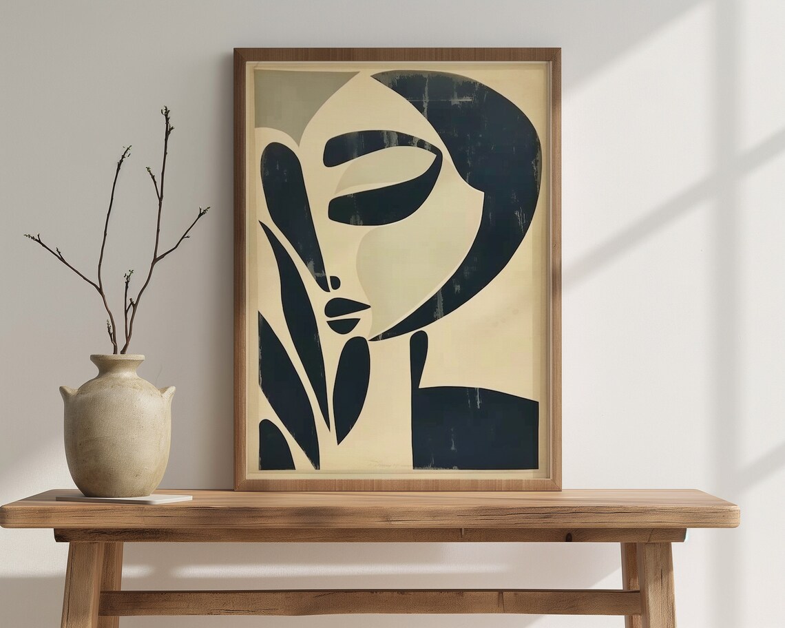 Matisse-Inspired Abstract Face Art Print, Minimal - Image 2