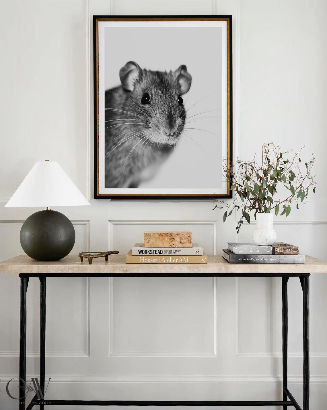 Black and White Rat Close Up Macro Portrait Photography Poster - Image 3