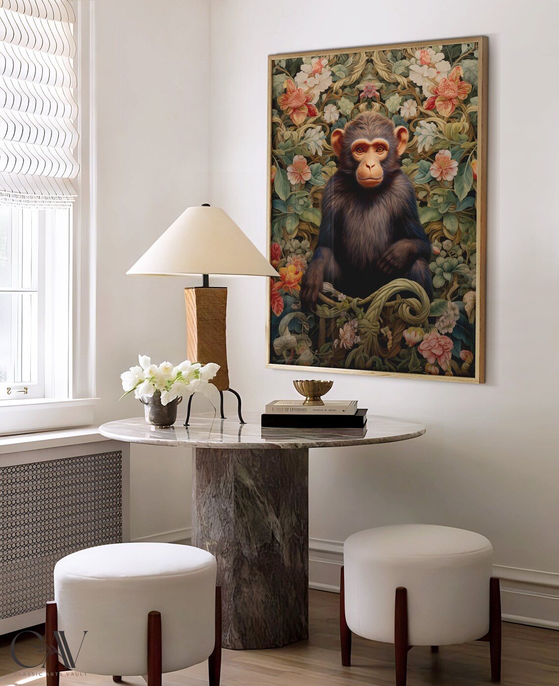 William Morris Inspired Monkey Art Print, Nature - Image 4