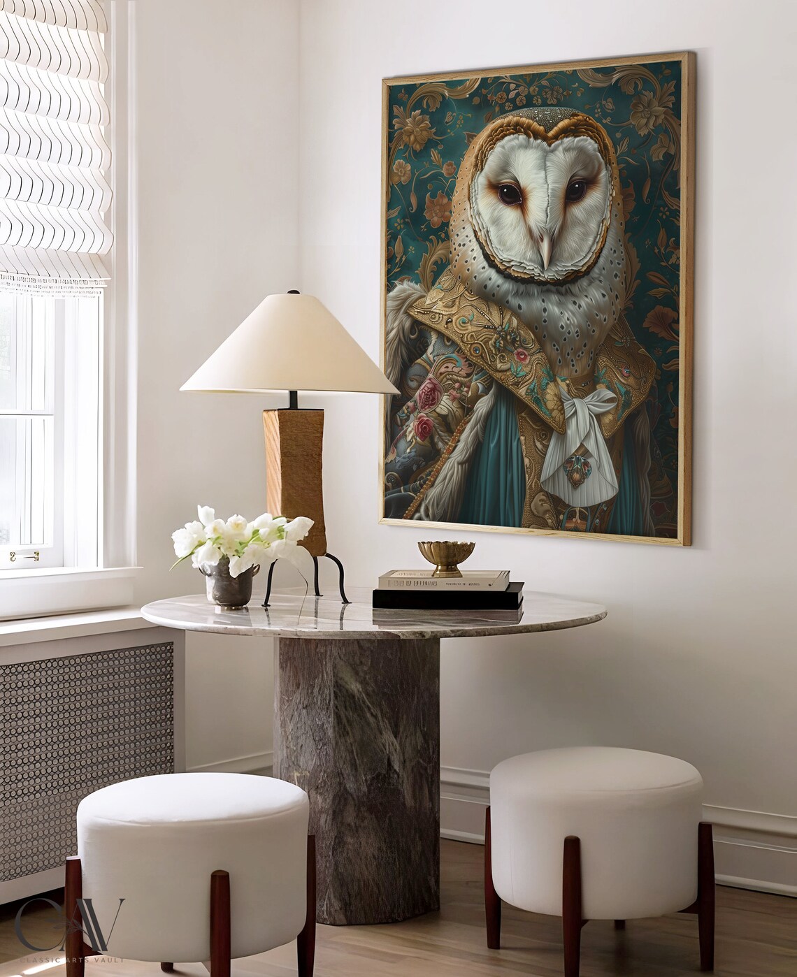 Owl Royal Renaissance Portrait Vintage Art Print - Image 4