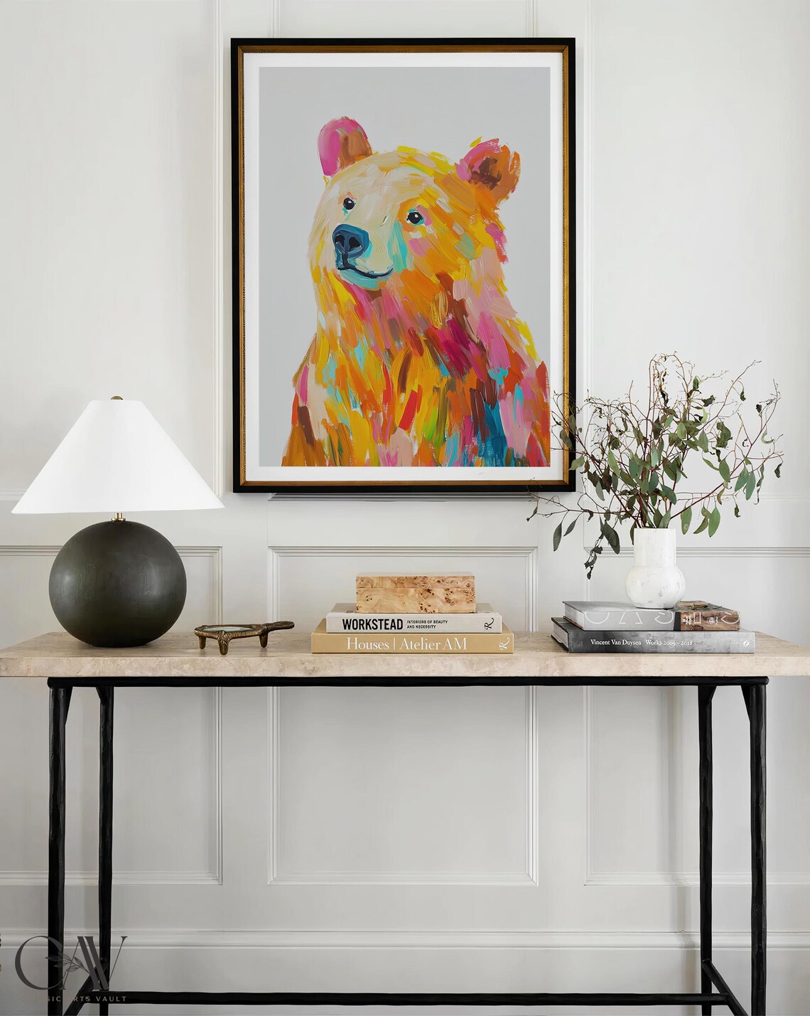 Colorful Bear Portrait Painting Bright Pop Art Animal Wall Art - Image 4