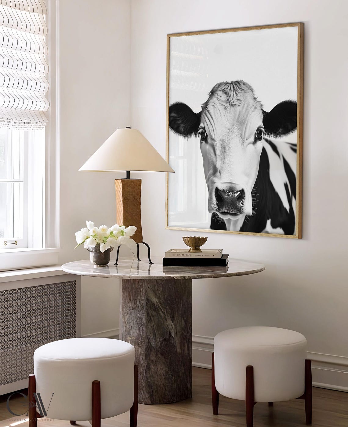 Cow Fashion Magazine Inspired Poster Animal Portrait Photography Print Funny Bathroom Decor Large Wall Art 2762 - Image 4