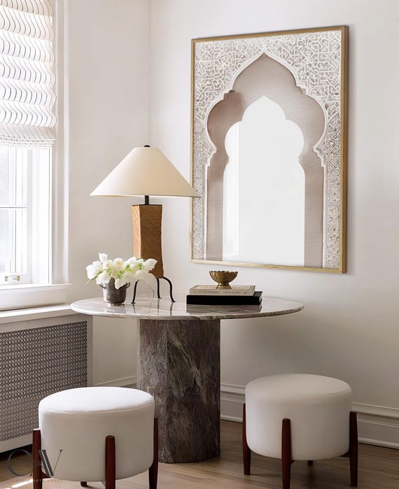 Mosque Arch Neutral Watercolor Art Print