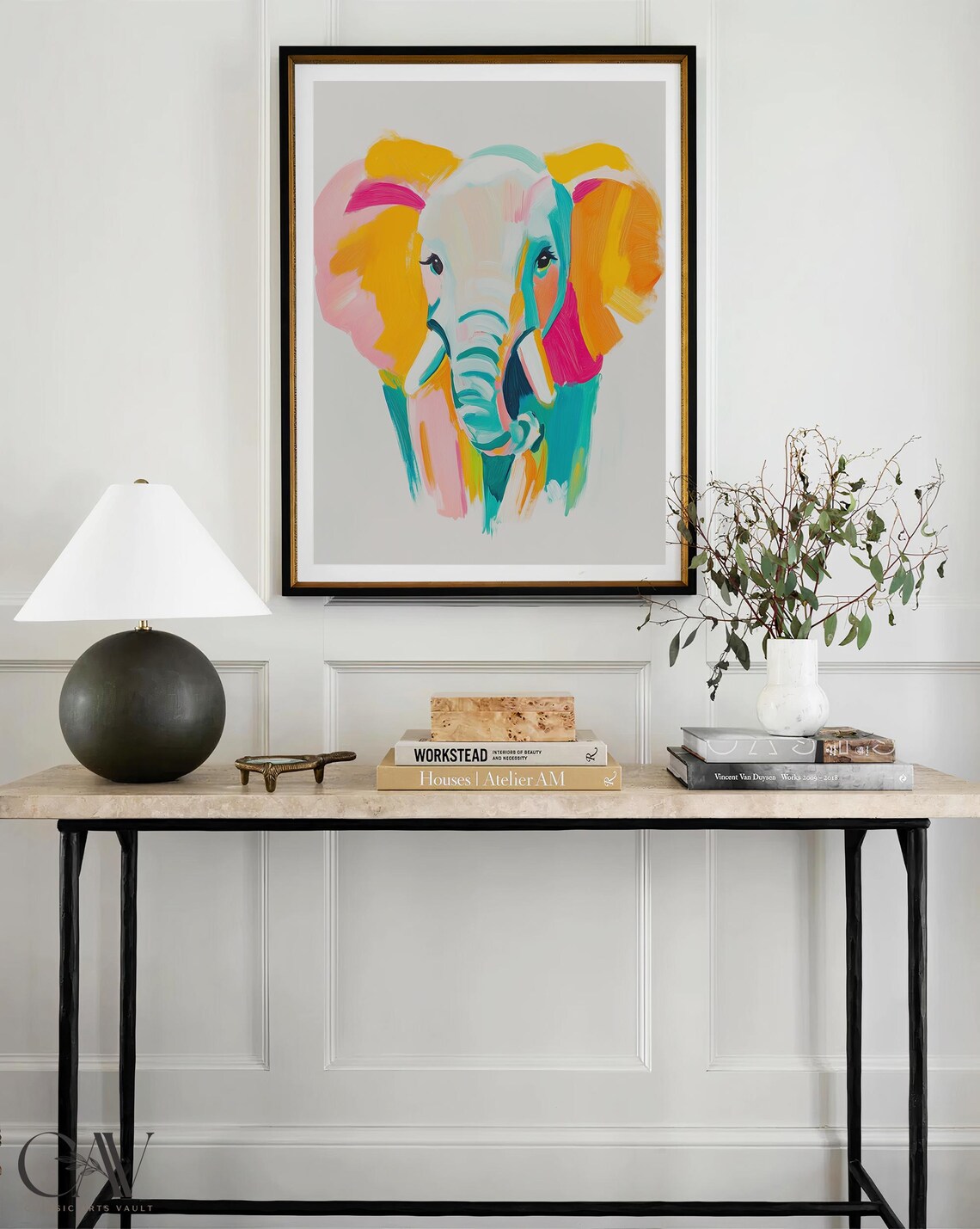 Colorful Elephant Portrait Modern Pop Art Wildlife Animal Poster - Image 3