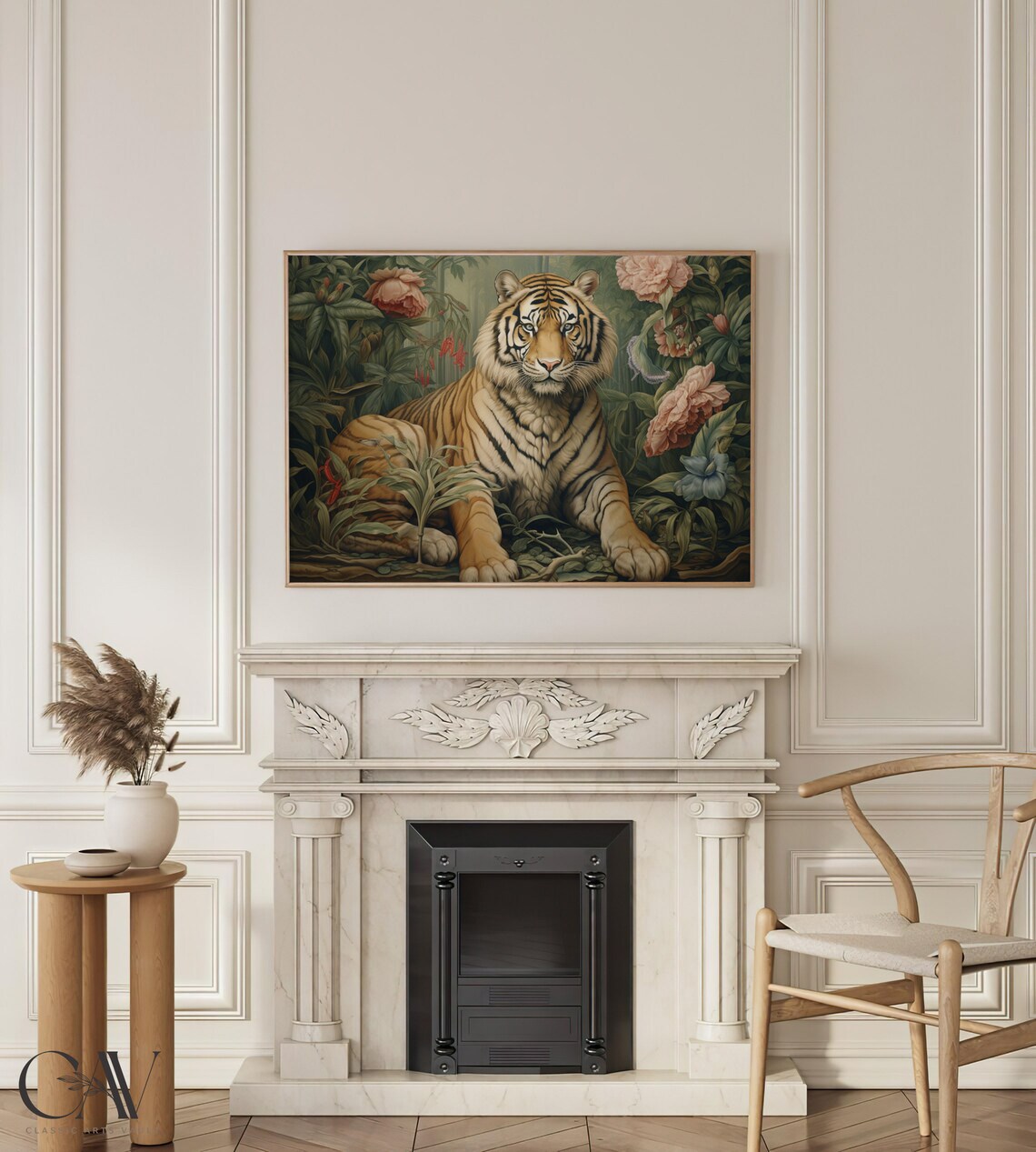 William Morris Inspired Tiger Art Print, Rustic Farmhouse - Image 3