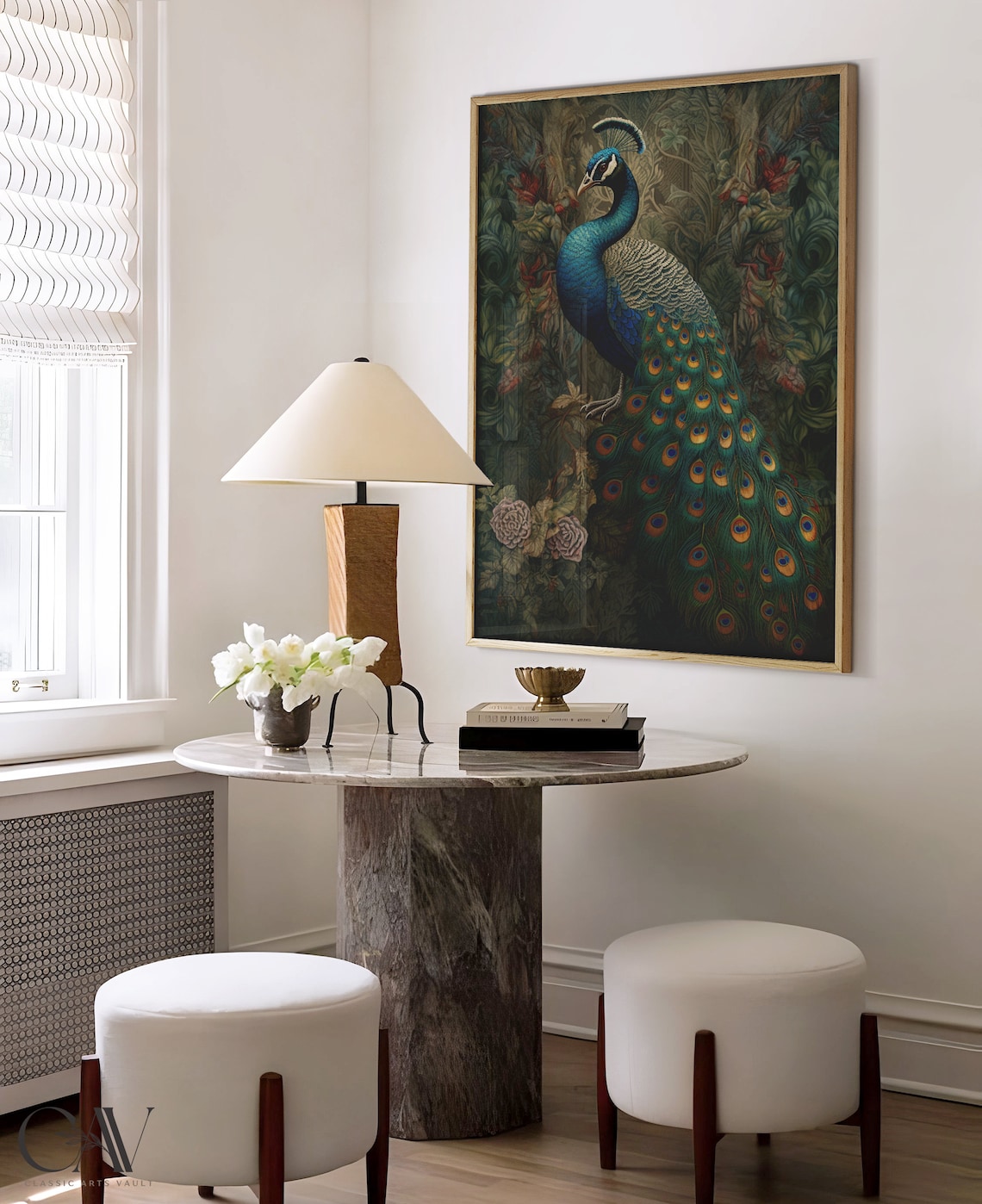 William Morris Inspired Peacock Art Print