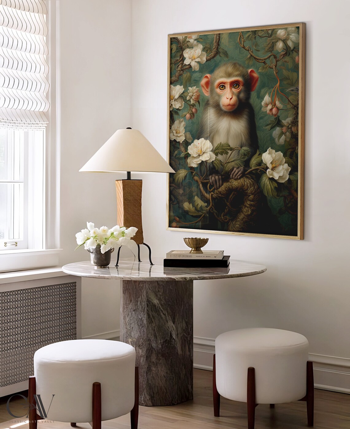 William Morris Inspired Monkey Art Print - Image 4