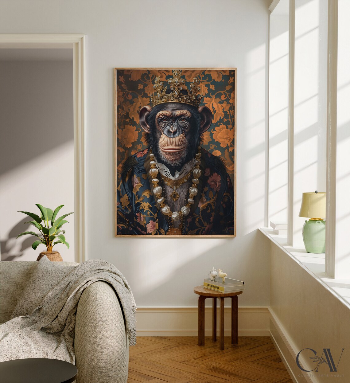 Chimp Monkey Royal Renaissance Portrait Vintage Print - Image 3