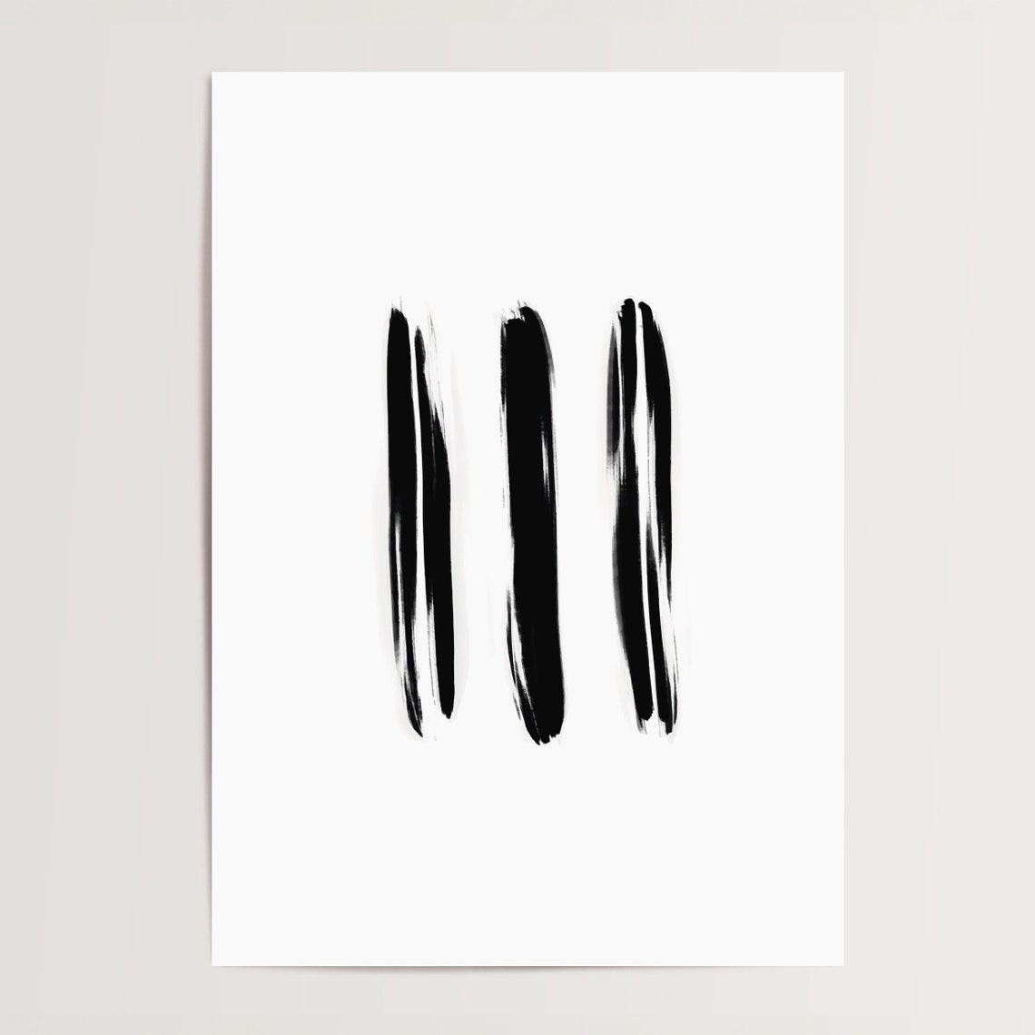Bold Black Brushstroke Lines Minimalist Abstract Ink Art Poster - Image 4