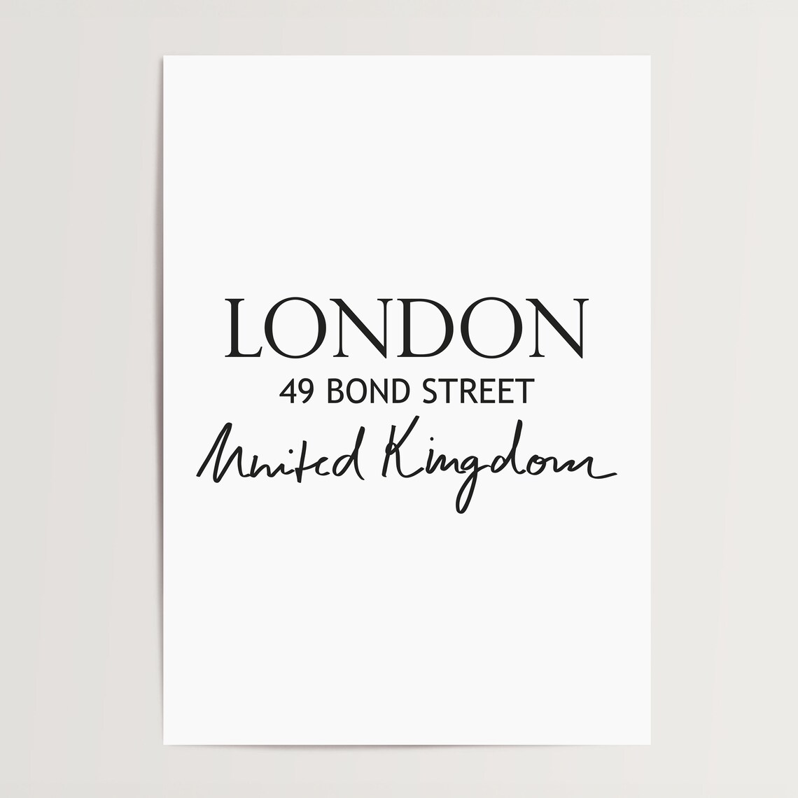 London 49 Bond Street United Kingdom Typography Travel City Poster - Image 4