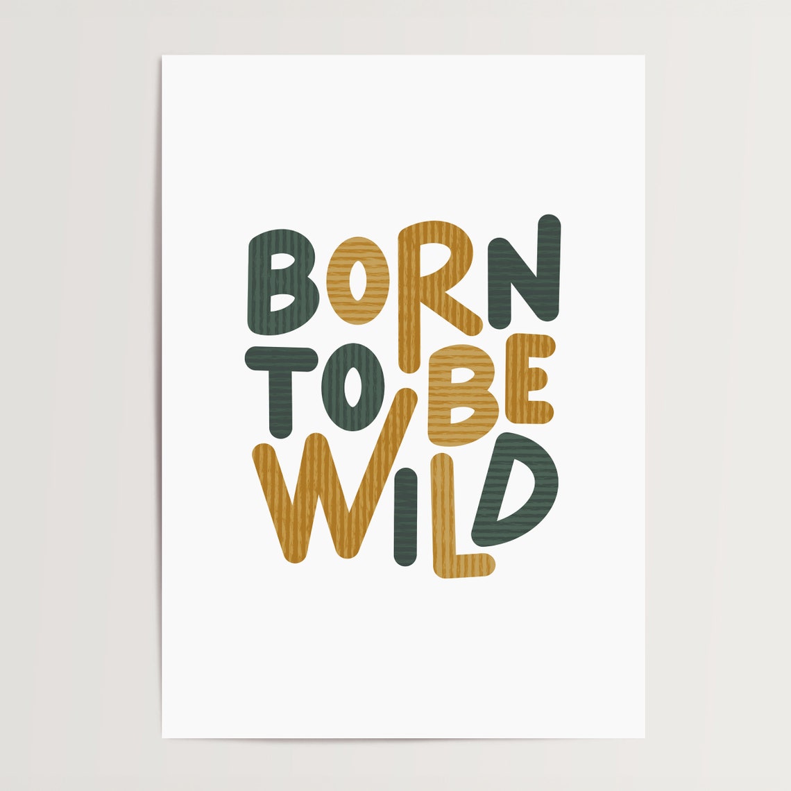 Born To Be Wild Fun Nursery Kids Room Wild Child Typography Poster - Image 3