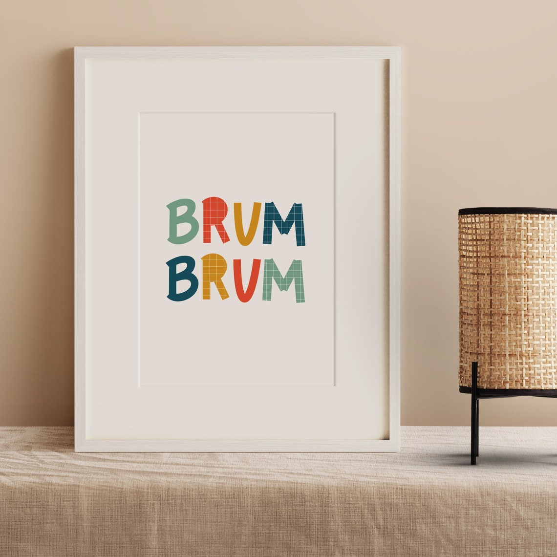 Brum Brum Cute Car Lover Playroom Boys Bedroom Typography Poster - Image 2