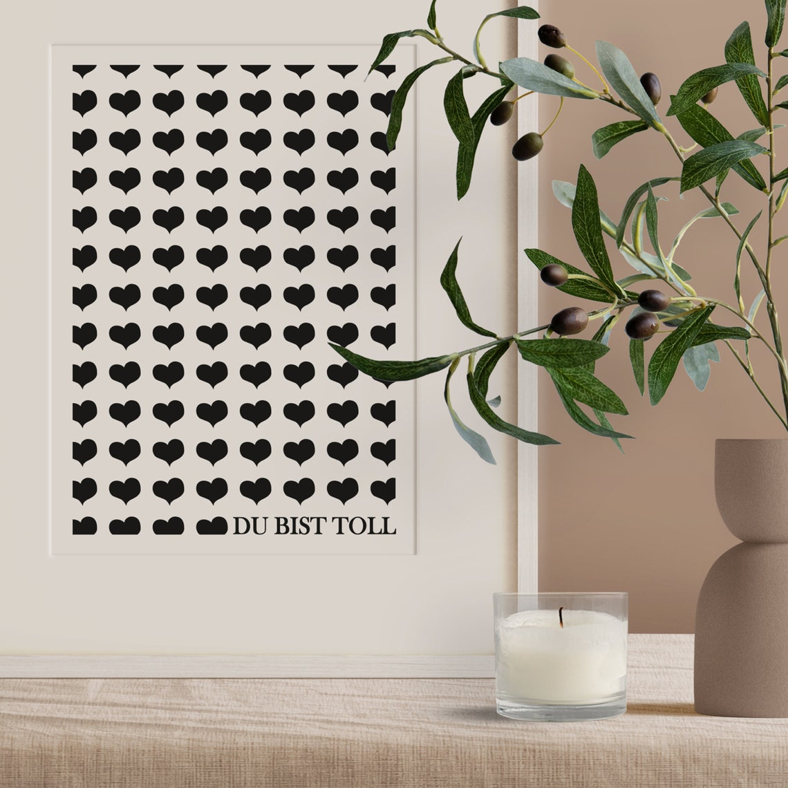 Du Bist Toll German Hearts Typography Quote Minimalist Poster - Image 3