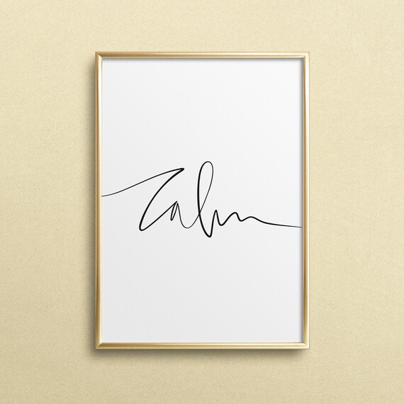 Calm Modern Calligraphy Script Minimalist Bedroom Wall Poster