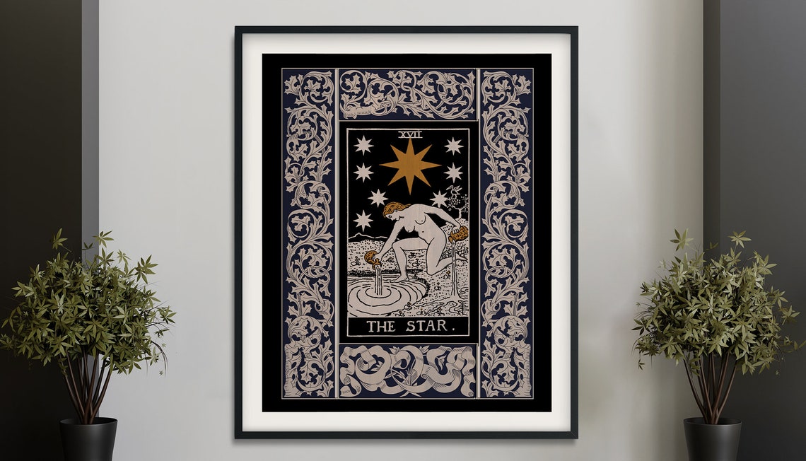 Vintage Star Tarot Poster, Art Deco Tarot