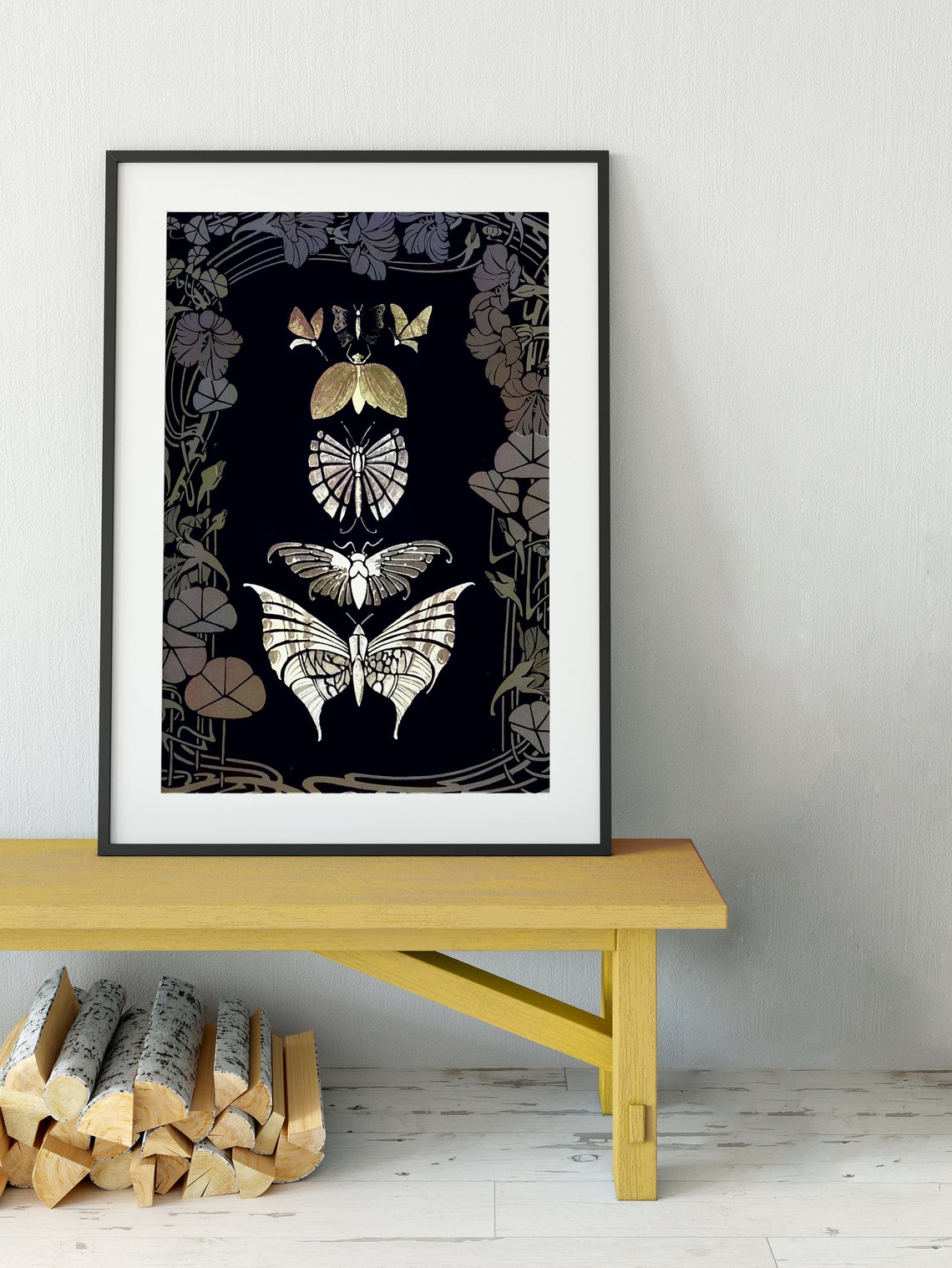 Butterfly - Art Nouveau Floral - Image 2