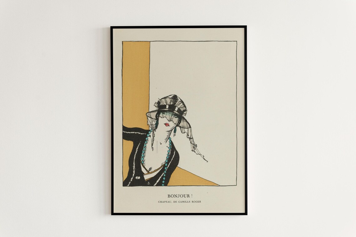 Deco Fashion Print, Art Nouveau Goddess Poster