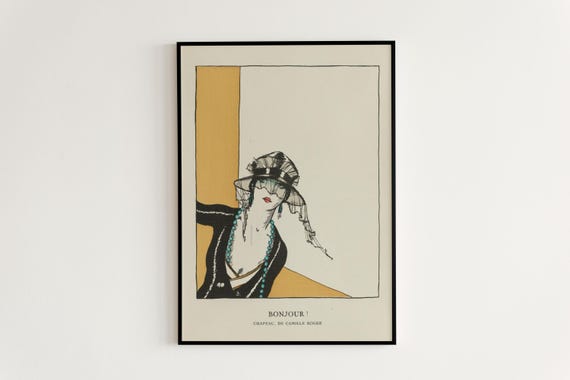 Deco Fashion Print, Art Nouveau Goddess Poster