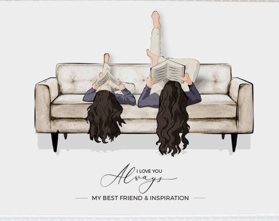 I Love You Always Personalized Mother Daughter Reading Wall Art