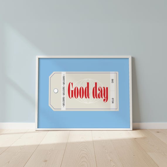 Good Day Retro Travel Print Midcentury Modern Typography