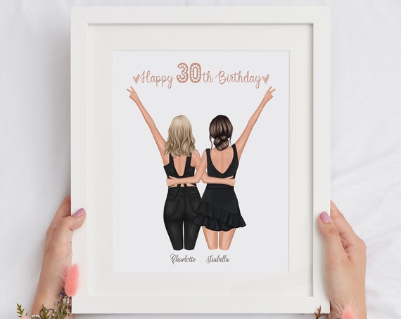 30th Birthday Personalized Print Best Friend Birthday Gift Best Friend Customized Print Happy 30th Birthday Print