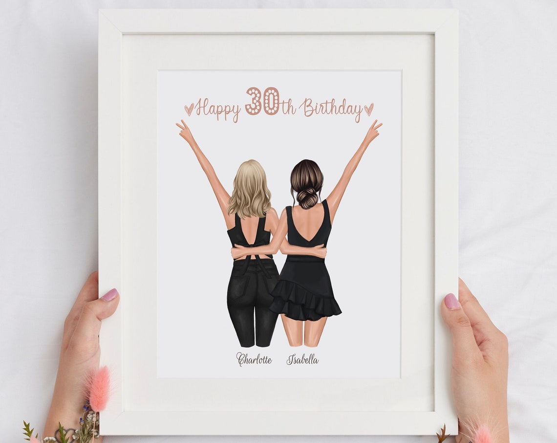 30th Birthday Personalized Print Best Friend Birthday Gift Best Friend Customized Print Happy 30th Birthday Print