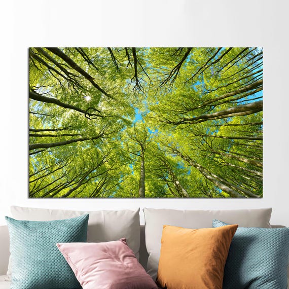 Green Forest Canvas Art Tree View Decor