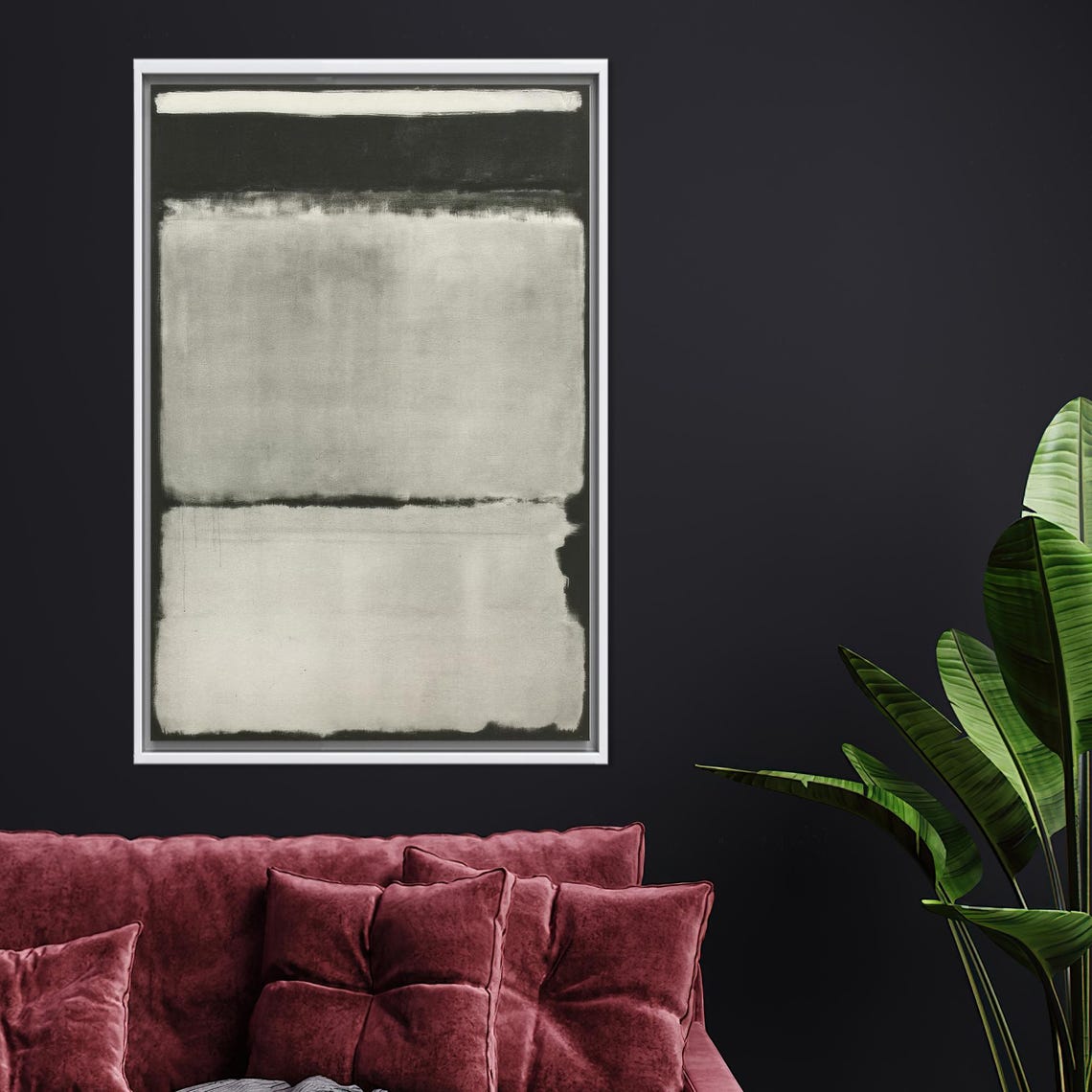 Modern Mark Rothko Style Gray Color Field Abstract Art Print