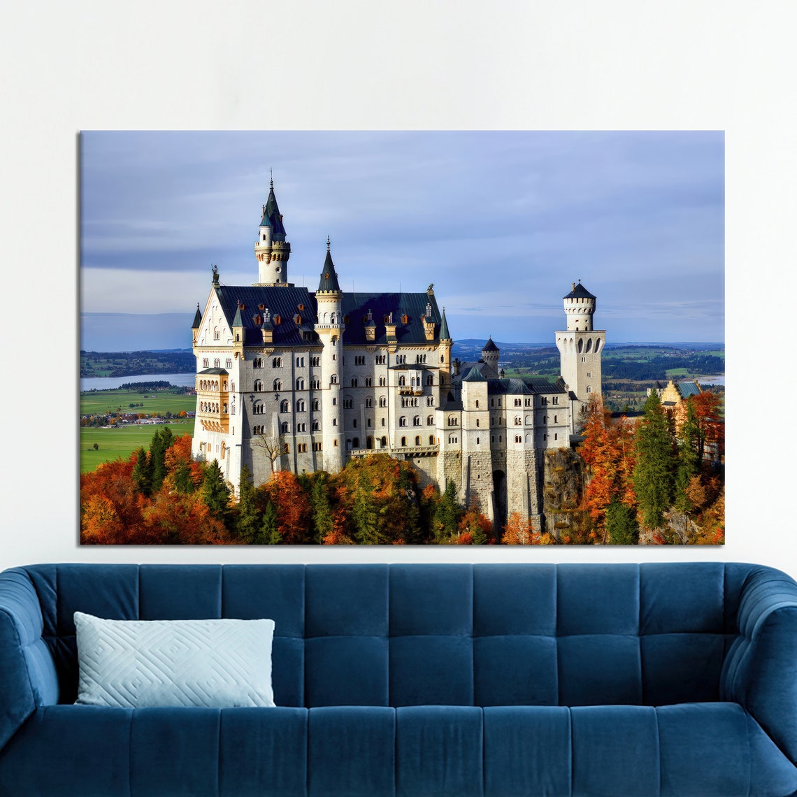 Neuschwanstein Castle in Autumn Bavaria Germany Travel Landmark Poster