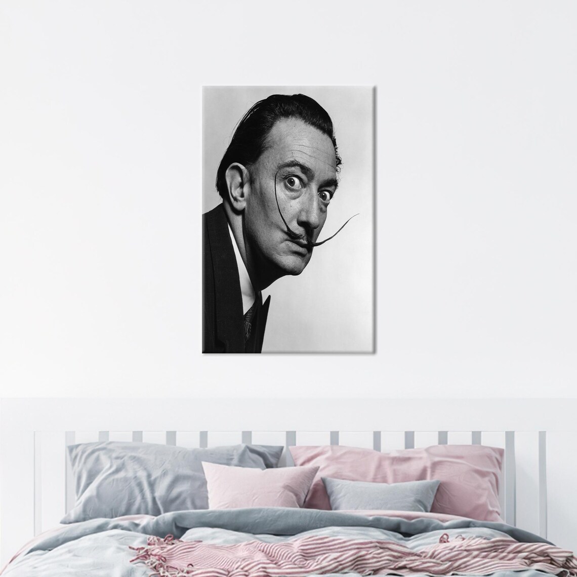 Salvador Dali Black and White Portrait Photo Surrealist Wall Poster