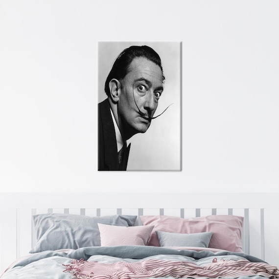 Salvador Dali Black and White Portrait Photo Surrealist Wall Poster