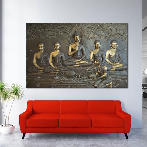Buddha Sculpture Canvas Art Modern 3d Wall Hanging