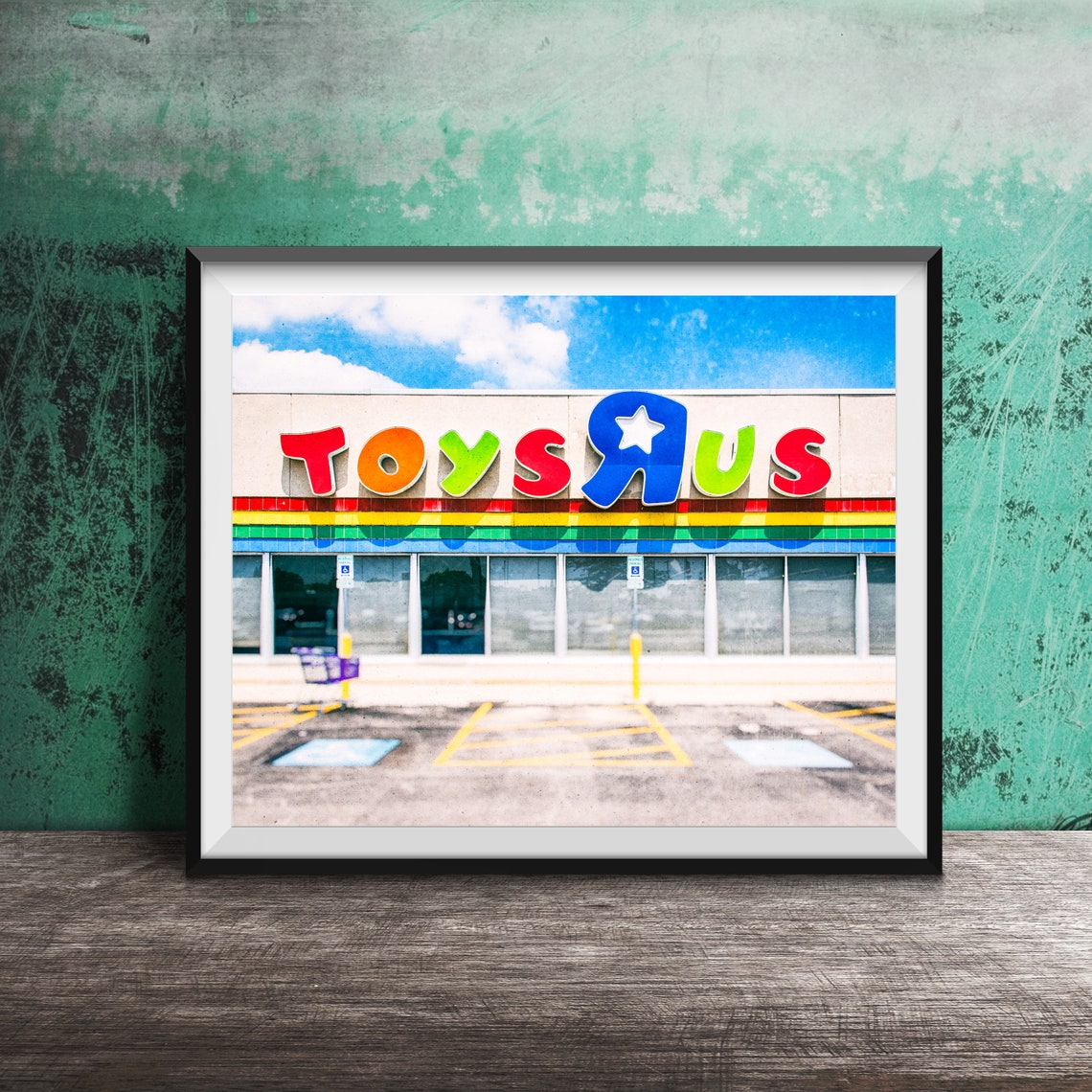 Toys R Us Storefront Retro Colorful Sign Rainbow Nostalgia Art Poster