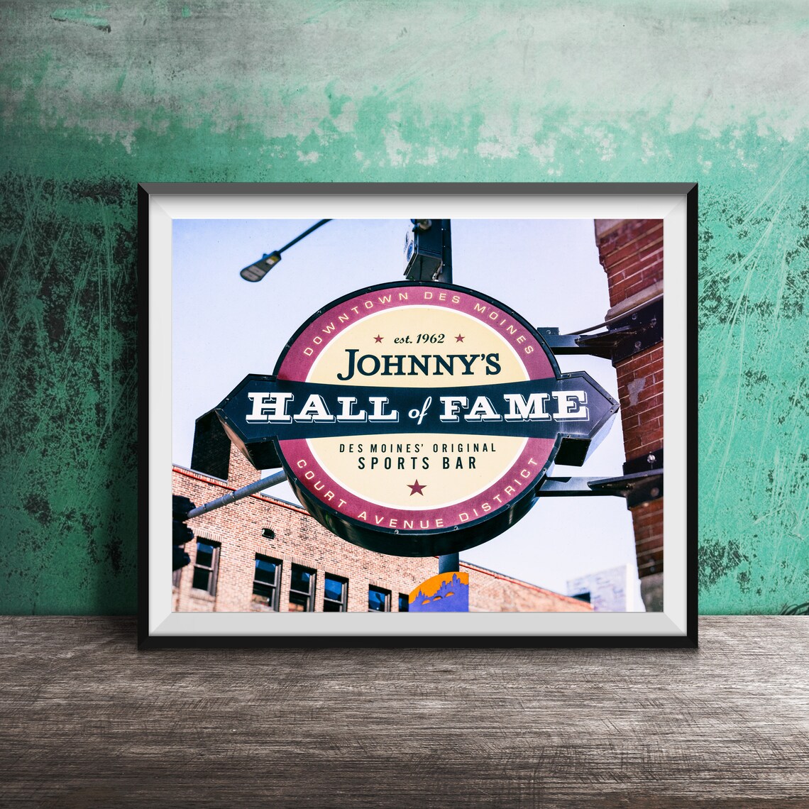 Johnny's Hall of Fame Est 1962 Des Moines Original Sports Bar Poster