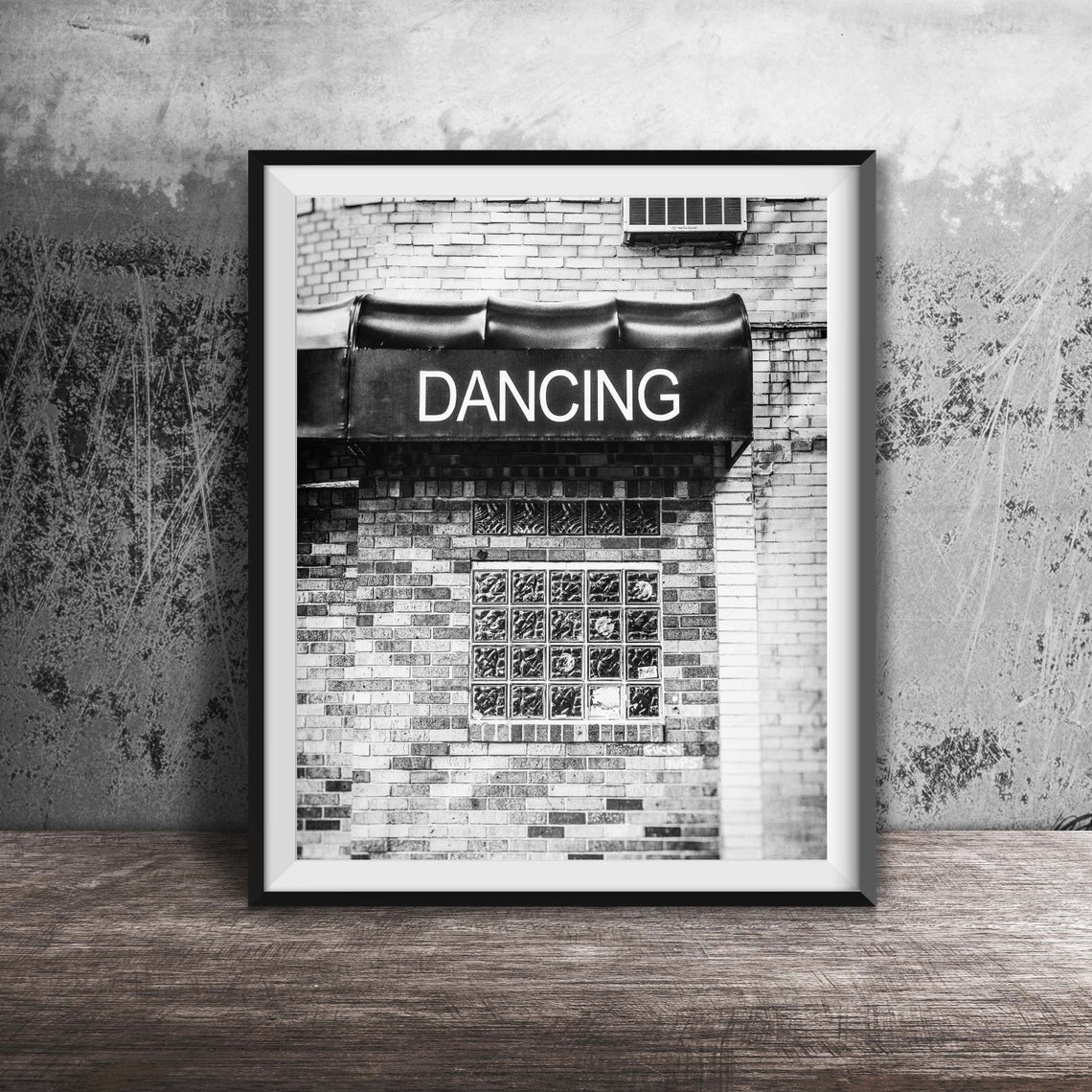 Dancing Black Retro Awning On Brick Building Sign Photo Poster - Image 2
