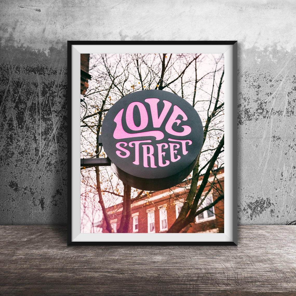 Love Street Bar Sign Photo Print Chicago Bar Chicago Sign Photography Print Unframed Lincoln Park Chicago Wall Art Pink Purple